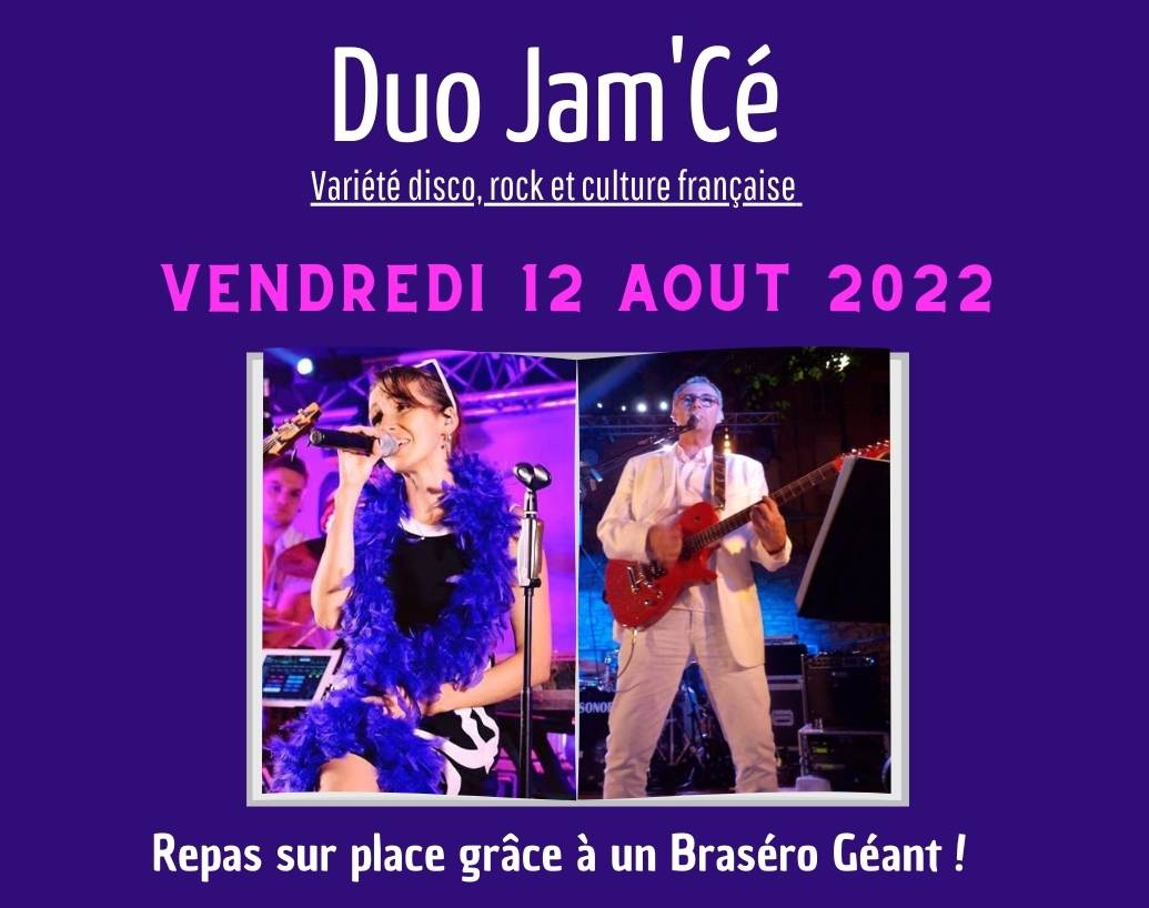 Apéro Concert – Duo Jam’cé – Vendredi 12 Aout